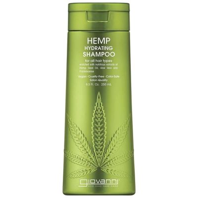 GIOVANNI Hemp Hydrating Shampoo - Natural, Hemp Seed Oil, Aloe Vera, Frankincense, Botanical Extract, Moisturize &amp; Revitalize Damaged Hair - 8.5 Fl Oz
