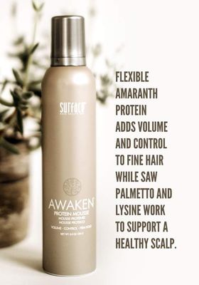 Surface Hair Awaken Mousse: Color Safe, Volumizing, Firm Hold Hair Mousse to Thicken Hair, Sulfate-Free, Paraben-Free, 8.8 oz