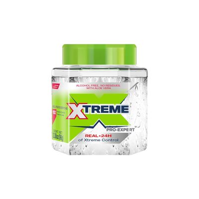 Xtreme Pro-Expert Clear Styling Hair Gel, Alcohol-Free 24-Hours Control With Aloe Vera, Travel Size, 3.39 oz (Pack of 24)