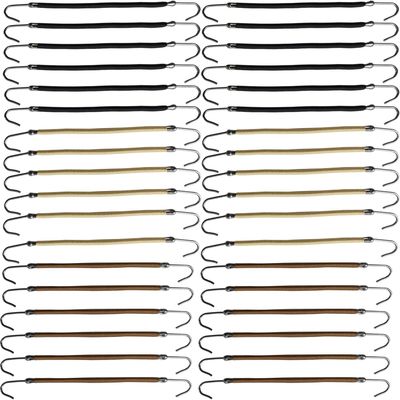 NSBELL 36PCS Elastic Hook Hair Tie Styling Ponytail Holder Hooks Hair Cord (Black, Coffee and Apricot)