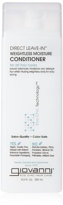 Giovanni Leave-In Weightless Moisture Conditioner - Leave in Conditioner for Curly, Wavy, Dry, Damaged Hair, Detangler Hair Care Product for Women &amp; Men, Sulfate Free - 8.5 Fl Oz (Pack of 1)