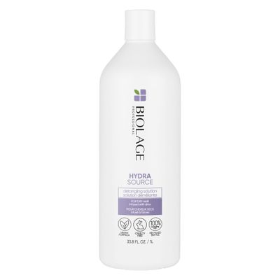 Biolage Hydra Source Detangling Solution | Detangles &amp; Controls Static For Less Frizz &amp; Fly-Aways | Renews Moisture | Paraben-Free | For Dry Hair | Vegan | Cruelty Free | 33.8 Fl. Oz