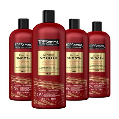 TRESemm Shampoo Keratin Smooth 4 pack Transforming Unruly Hair, Formulated with Lamellar-Discipline, 28 Fl Oz