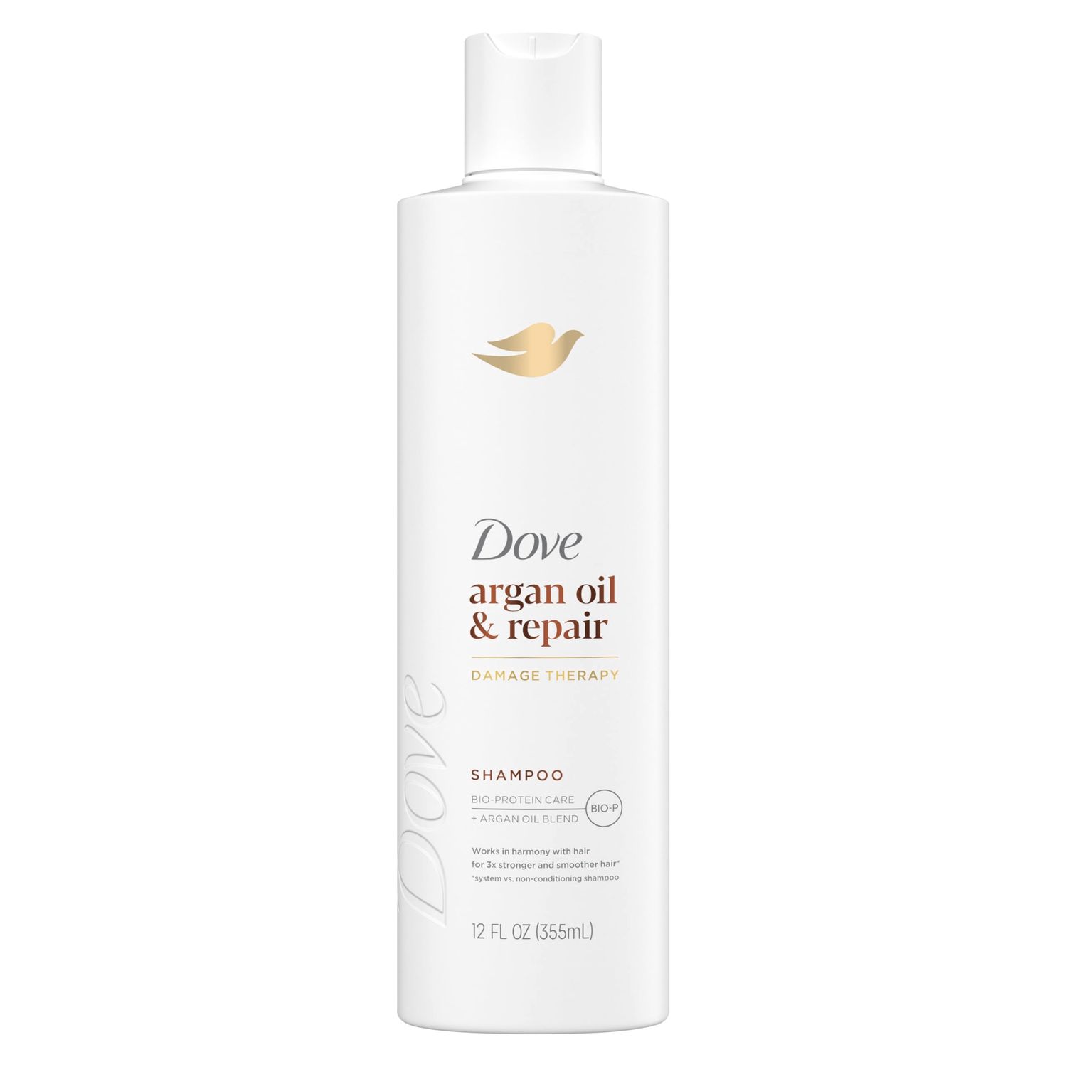 Dove Shampoo Argan Oil &amp; Repair for Fine Hair with Bio-Protein Care Technology and Argan Oil Blend 12 Fl Oz