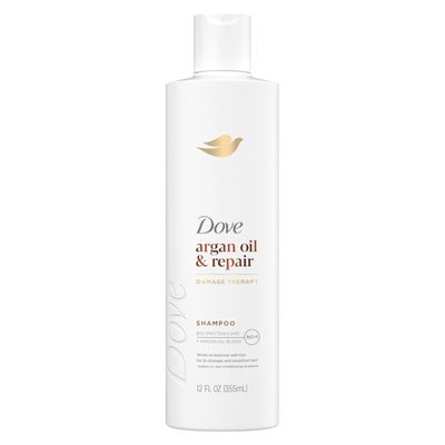 Dove Shampoo Argan Oil &amp; Repair for Fine Hair with Bio-Protein Care Technology and Argan Oil Blend 12 Fl Oz