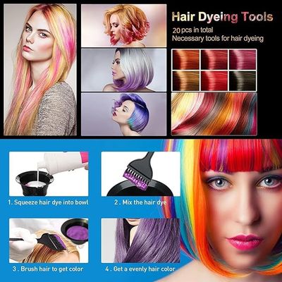 NOUSV 20 Pcs Hair Dye Brush and Bowl Set, Hair Dye Coloring Kit, Hair Coloring Bleaching, Hair Dye Tools for DIY Salon. Hair Tinting Bowl/Dye Brush/Ear Cover/Gloves/Tint Comb