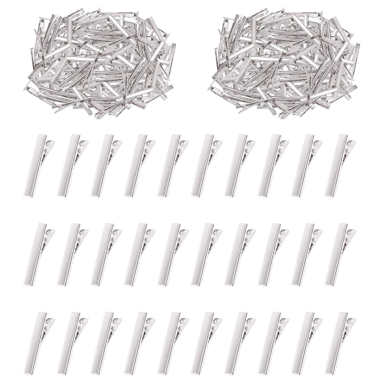 Swpeet 200Pcs 1.26inch - 3.2cm Alligator Hair Clips Kit, Perfect for Metal Duck Bill Hair Clips Flat Top Single Prong Hairpins for Hair Styling DIY Accessories (1.26 Inch)