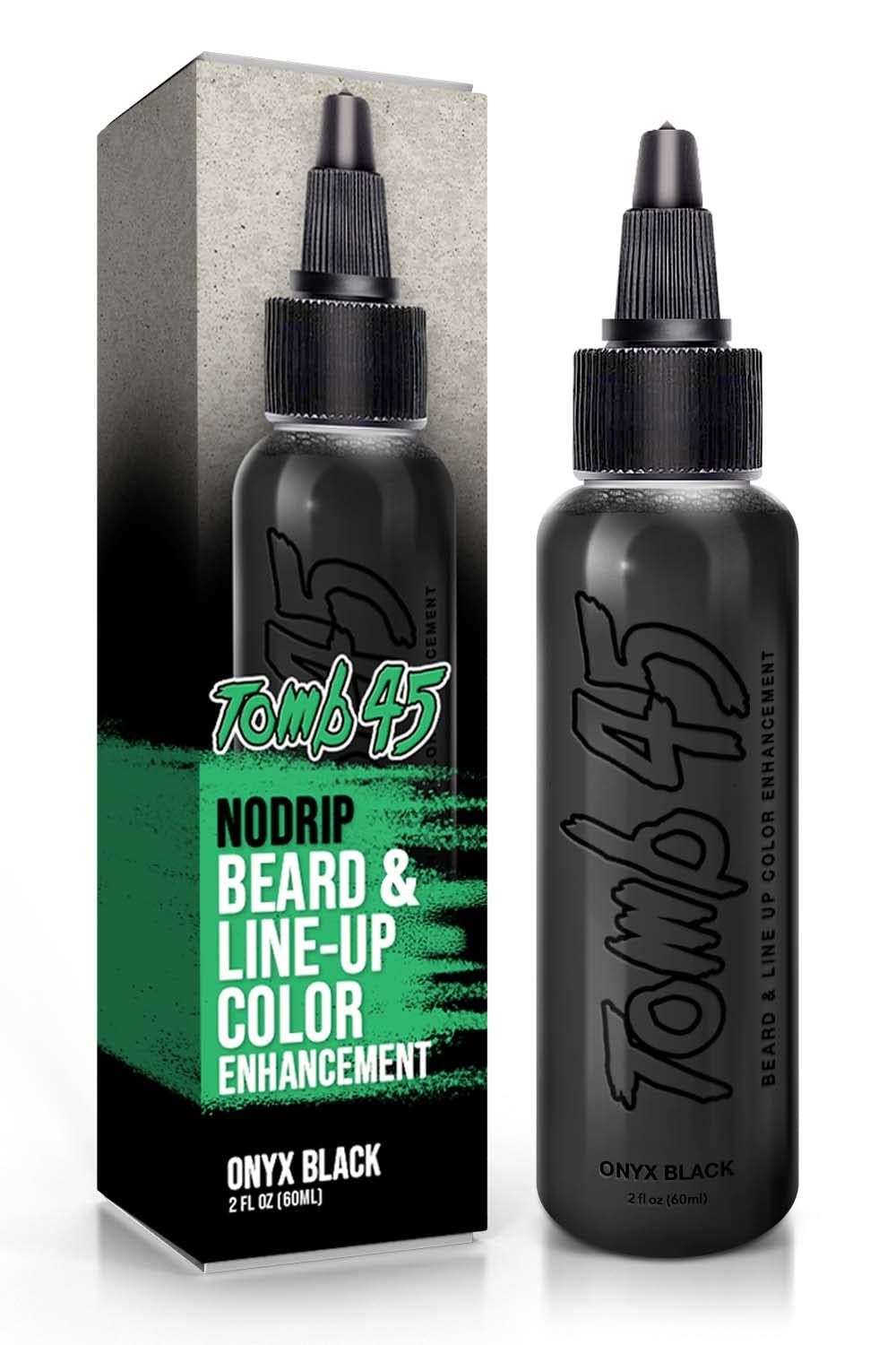 Tomb 45 NO DRIP Enhancement Color (Onyx Black) | Hair Enhancer For Beard &amp; Lineup | Water Resistant Hairline Filler Spray | Barber Beard Liner For Thicker &amp; Fuller Hairstyling