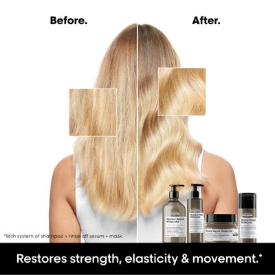 L'Oreal Professionnel Absolut Repair Molecular Rinse Off Serum - Deep Conditioning Treatment For All Damaged Hair Types, Repairs Damage & Restores Strength