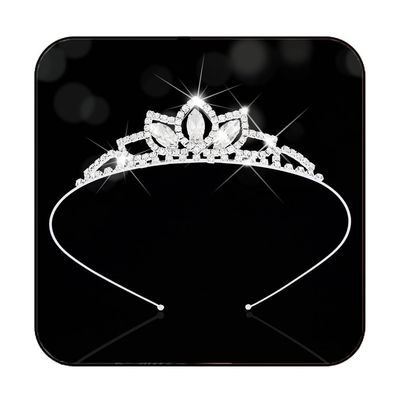 Kilshye Princess Silver Tiara and Crown Pink Crystal Tiaras Girls Pageant Crowns Rhinestone Birthday Headdress for Women and Girls (Silver)