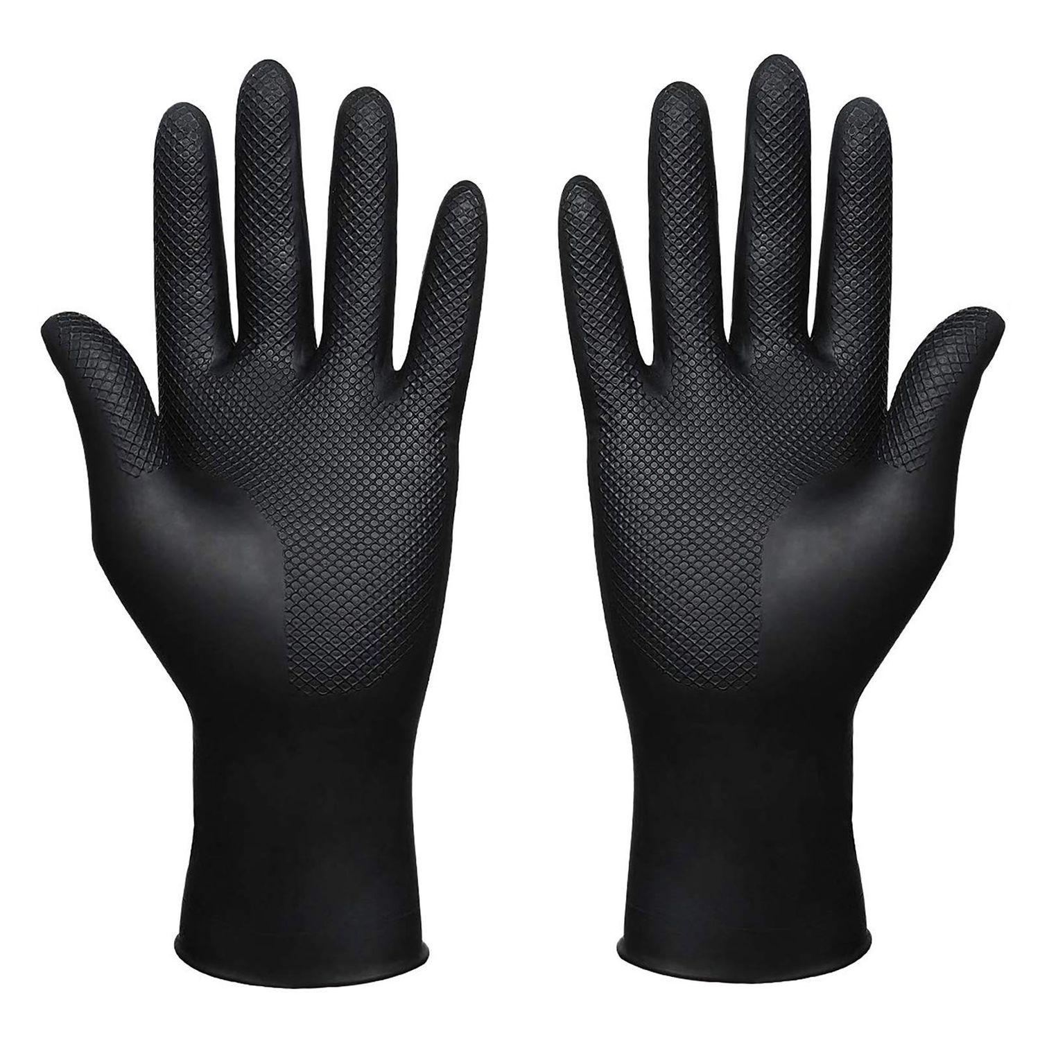 Hair Dye Gloves, Reusable Rubber Gloves, Professional Hair Coloring Accessories for Hair Salon Hair Dyeing (1 Pair, Large, Black)
