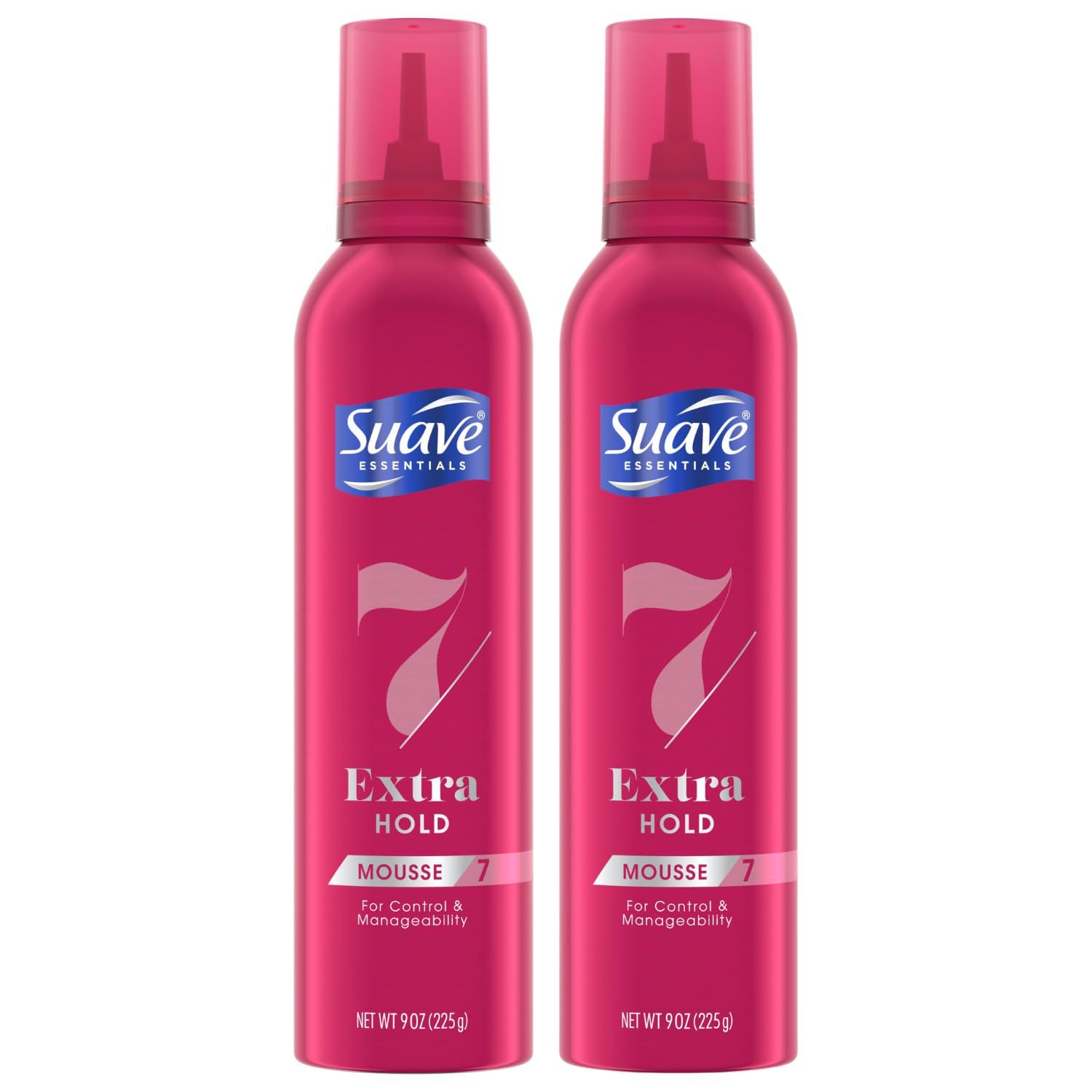 Suave Extra Hold Mousse for Curly Hair, Wavy, All Hair Types, Moisturizing &amp; Nourishing, Foam, Scented 9 oz (Pack of 2)