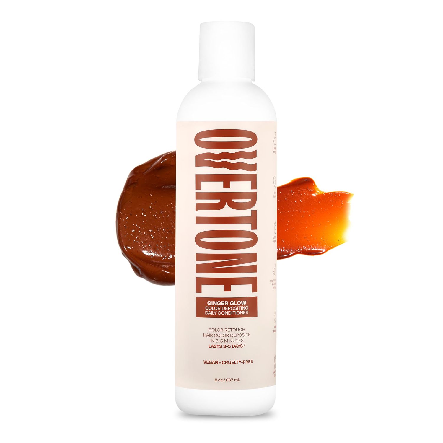 Overtone Haircare Daily Conditioner: 8 oz Semi-permanent Hair Conditioner With Shea Butter &amp; Coconut Oil, Prevent Fading &amp; Refresh Color, Safe, Vegan, Cruelty-Free: Ginger Glow