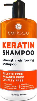 Keratin Enriched Shampoo - Sulfate and Paraben Free - Anti Frizz Treatment for Women and Men - Professional Salon Grade Repair Formula with Silk Protein for Dry, Frizzy Damaged and Color Treated Hair