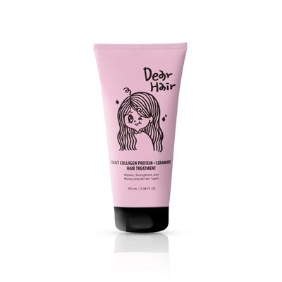 DEAR HAIR Daily Collagen Protein Ceramide Hair Treatment for Dry, Damaged Hair, Bond Repair Deep Conditioning Mask with Hydrolyzed Collagen &amp; Pea Protein, 3.3fl.oz | 100ml