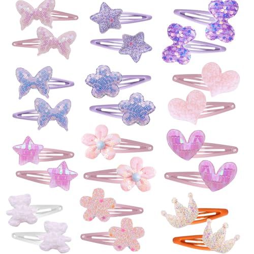 12 Pairs Hair Clips for Girls Hair Accessories for Kid Cute Glitter Toddler Girls Hair Accessory Multicolor Shaped