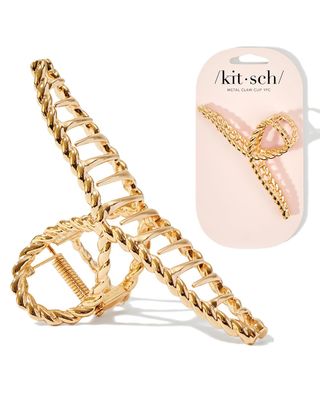 Kitsch Gold Metal Claw Clips, Claw Clips for Thick Hair, Gold Hair Clips for Girls, Metal Hair Clips for Women, Gold Claw Clips for Thin Hair, Metal Hair Claw Clips for Women, 1 pc Gold Rope
