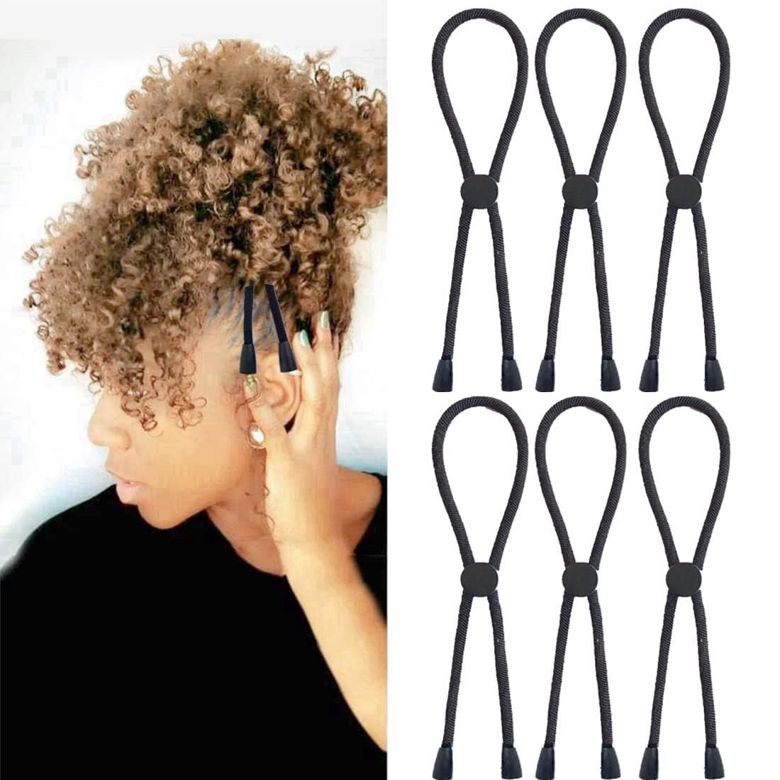 FEEZENT 6PCS Adjustable Headband Hair Tie for Thick Heavy Natural Kinky &amp; Curly Hair, C-1 Count (Pack of 6)