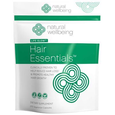 Natural Wellbeing Hair Essentials - Supports Healthy Hair with Saw Palmetto (for DHT), Biotin, Bamboo Silica - Natural Supplement for Women and Men. 270 Veg Caps (3-Month Supply)