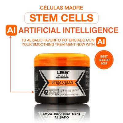 Liss Expert Stem Cells Smoothing Treatment - Organic Keratin &amp; Argan Oil - Nanoplasty for Frizz-Free Repair &amp; Shine - Professional Straightening - ONE Shoulder Length Application