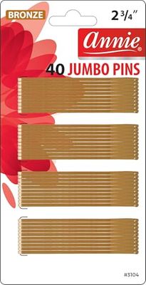 annie jumbo bob hair pins 40 counts roller pin Brown roller pins