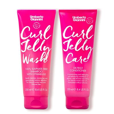 Umberto Giannini Curl Jelly Shampoo &amp; Conditioner - Jelly Wash &amp; Jelly Care - Vegan, Cruelty Free, &amp; Sulfate Free for Curly or Wavy Hair - No Frizz