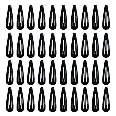 40 Pieces 2 Inch Black Metal Snap Hair Clips Non-slip Hair Barrettes Hair for Girls, Women, Kids Teens or Toddlers
