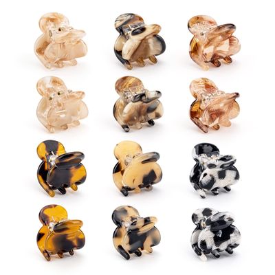 Cobahom 12Pcs 0.79 Inch Extra Small Claw Clips for Thin Thick Hair, Super Mini No-Slip Jaw Clips for Hair Styling, Tortoiseshell Small Hair Accessories for Women Girls, Multicolor