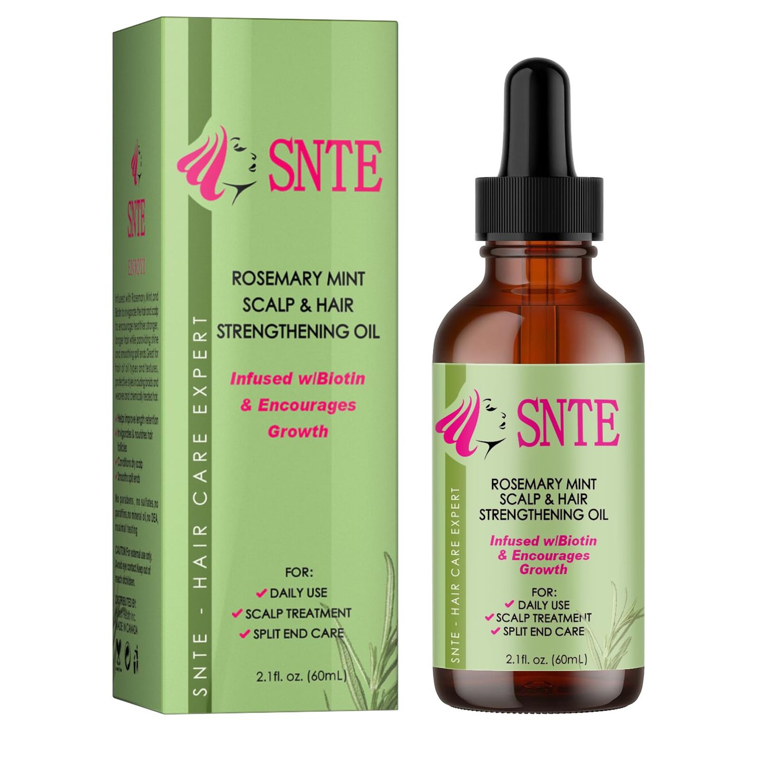 Rosemary Hair Growth Oil for Repairing Hair, Relieving Dryness and Split Ends - 2.1 fl oz