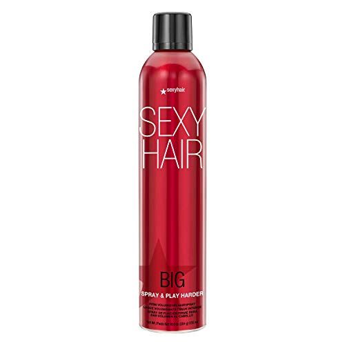 SexyHair Big Spray &amp; Play Harder Firm Volumizing Hairspray, 10 Oz | All Day Hold and Shine | Up to 72 Hour Humidity Resistance