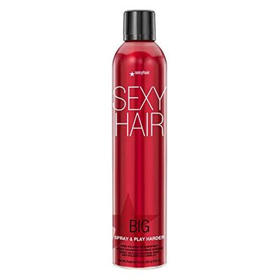 SexyHair Big Spray &amp; Play Harder Firm Volumizing Hairspray, 10 Oz | All Day Hold and Shine | Up to 72 Hour Humidity Resistance