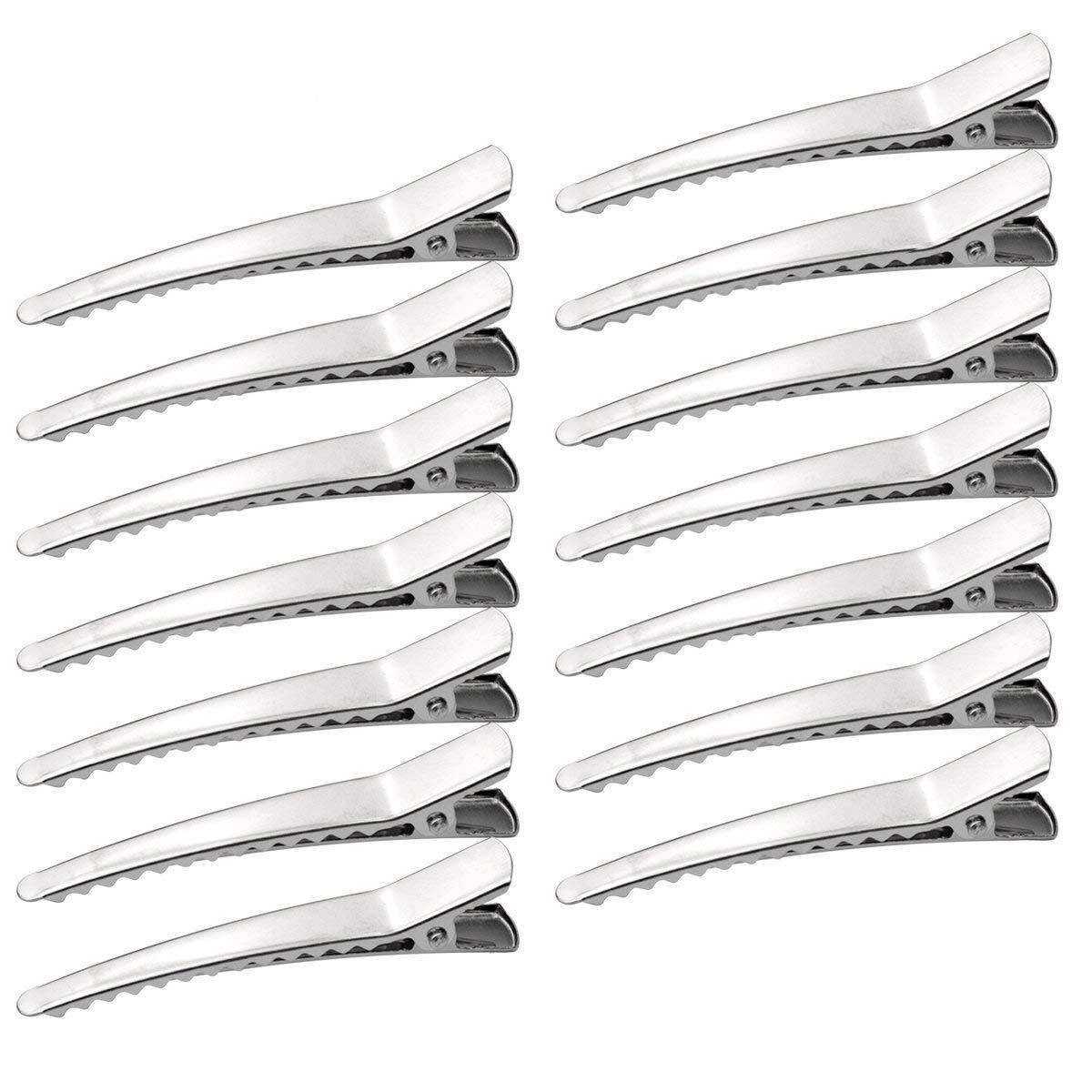 50 Pack 2.36 inches Hair Clips, Marrywindix Silver Metal Alligator Hair Pins Teeth Bows Hair Clips Hairdressing Salon Hair Grip DIY Accessories Hairpins for Women, Girls and Hairdresser Sliver