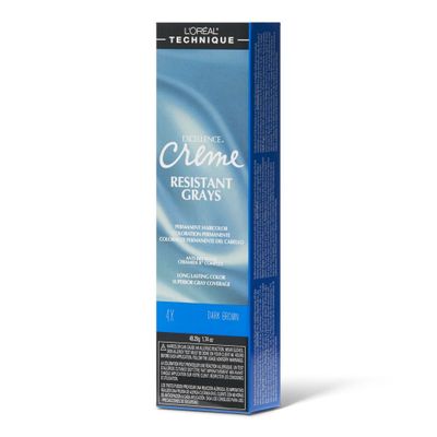 L&#39;Oral Technique Excellence Crme Resistant Grays Permanent Hair Color | Maximum Gray Coverage| Rich Crme Formula | No Drips | Patented Gray Seeking Dyes | For All Hair Types | Dark Brown