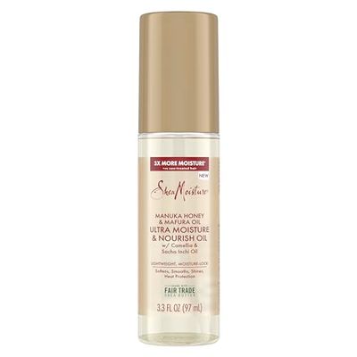SheaMoisture Ultra Moisture &amp; Nourish Oil Manuka Honey &amp; Mafura Oil for Lightweight, Moisture-Lock, 3.3 oz