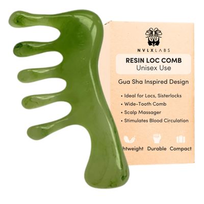 Loc Comb - Scalp Massager | Gua Sha Hair Care Inspired Wide Tooth Comb for Curls - Head Massager for Hair Growth, Hair Detangler for Women, Men By NVLX LABS