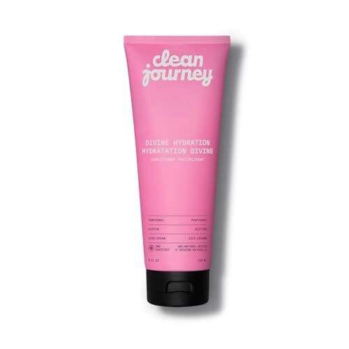 cleanjourney Divine Hydration Hair Conditioner, EWG Verified, Infused with Panthenol and Biotin, For Dry, Brittle Hair, Clean Ingredients, Vegan, Tropical Scent, 8 Fl Oz