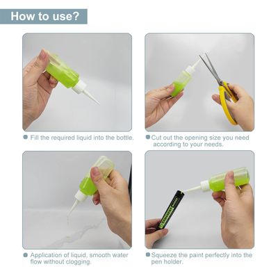 BlingKingdom 6pcs 50ml Squeeze Applicator Bottles Plastic Glue Bottles Precision Bottles Color Bottles for Hair Salon, Paint Art, Craft, Liquids, Glue
