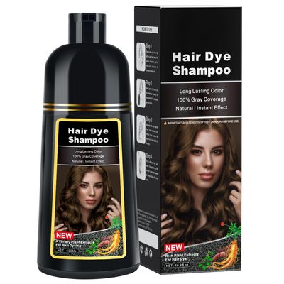 MOISTAR Hair Dye Shampoo Light Brown Hair Color Shampoo for Gray Hair Coverage, Herbal Hair Dye Shampoo 3 in 1 for Men/Women, Control Color Shampoo for men, Ammonia-Free champu con tinte para canas