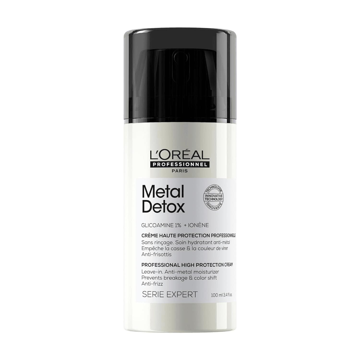 L&#39;Oreal Professionnel Metal Detox Smoothing Cream - Lightweight Styling Leave-In Treatment For All Hair Types, Hydrates and Protects Against Frizz, UV &amp; Metals