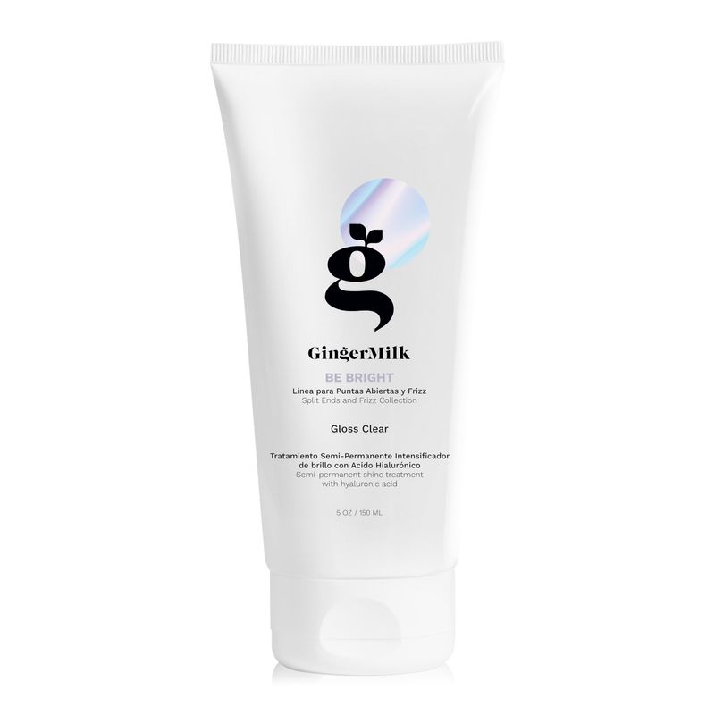 Ginger Milk Hair Gloss Clear Shine and Color-Enhancing Treatment with Hyaluronic Acid, Semi-Permanent Color for Dull &amp; Dry Hair Sulfate Free | BE BRIGHT 5 Fl Oz | 150 ml