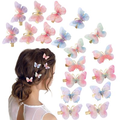 18Pcs Rhinestone Butterfly Hair Clips for Teens Women, Y2K Glitter Hair Jaw Clips, Cute Headwear Gifts for Wedding and Back to School