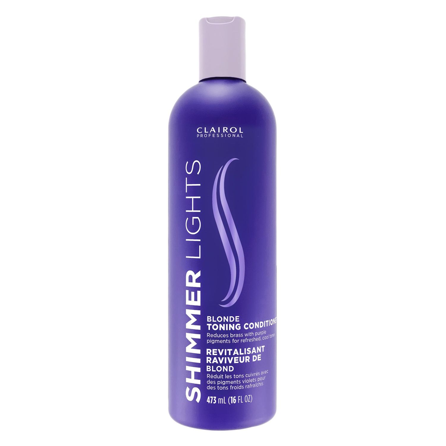 Clairol Professional Shimmer Lights Purple Conditioner, 16 fl. Oz Neutralizes Brass &amp; Yellow Tones For Blonde, Silver, Gray &amp; Highlighted Hair Packaging May Vary, Pack of 1