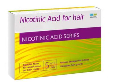 NICOTINIC ACID FOR HAIR 10 ampules x 5ml (VITAMIN B3/NIACIN)/ STRENGTHENING THE HAIR QUALITY/HAIR GROWTH!