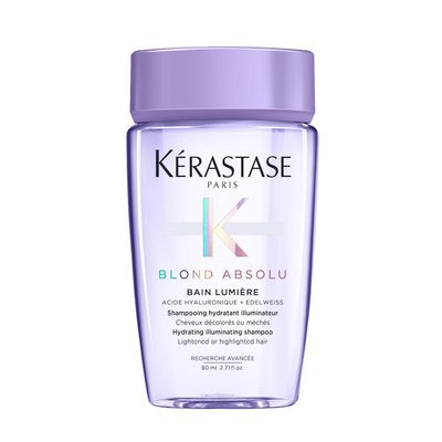 KRASTASE Blond Absolute Lumiere Illuminating Shampoo for Lightened, Highlighted and Grey Hair, Nourishes and Illuminates with Hyaluronic Acid, 2.71 Fl Oz