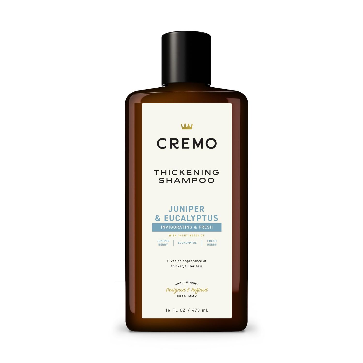 Cremo Juniper &amp; Eucalyptus Barber Grade Thickening Shampoo, 16 Fl Oz