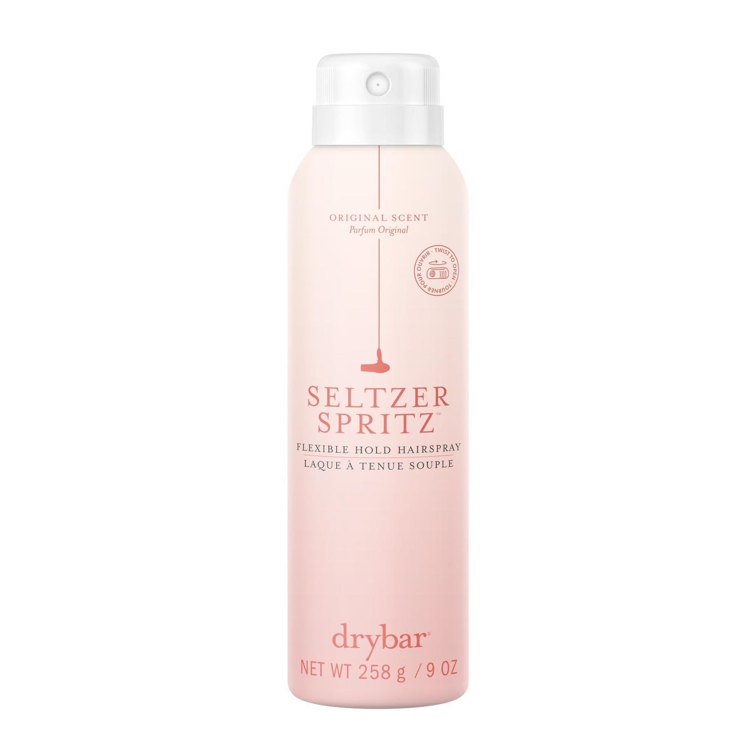 Drybar Seltzer Spritz Flexible Hold Hairspray | Holds Style for 8 Hours* with Touchable Finish, Adds Softness, Ultrafine Mist Diffuser for Even, Quick Drying Application, Vegan &amp; Cruelty Free