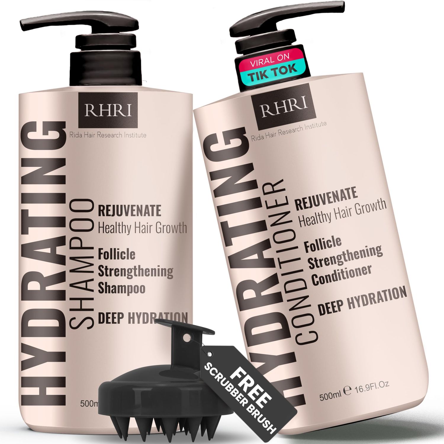 34 OZ Hydrating Shampoo &amp; Conditioner Set for Dry, Damaged, Oily &amp; Fine Hair | Strengthens Roots for Thicker, Stronger Hair, Nourishes Scalp, Reduces Breakage (Pack of 2)