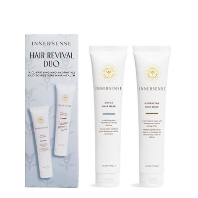 INNERSENSE Organic Beauty - Hair Revival Duo Holiday Set | Detox Hair Mask, Hydrate Hair Mask | Non-Toxic, Cruelty-Free, Clean Haircare (2 piece set)