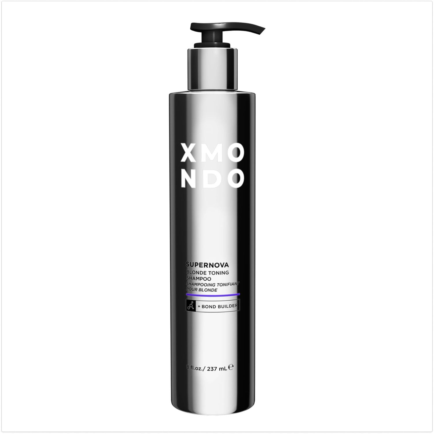 XMONDO Hair Supernova Blonde Toning Shampoo | Vegan Formula with Vegetable Proteins, Jojoba Oil, and Violet Pigments to Replenish, Restore, and Reduce Yellow Tones in Blonde Hair, 8 Fl Oz 1-Pack