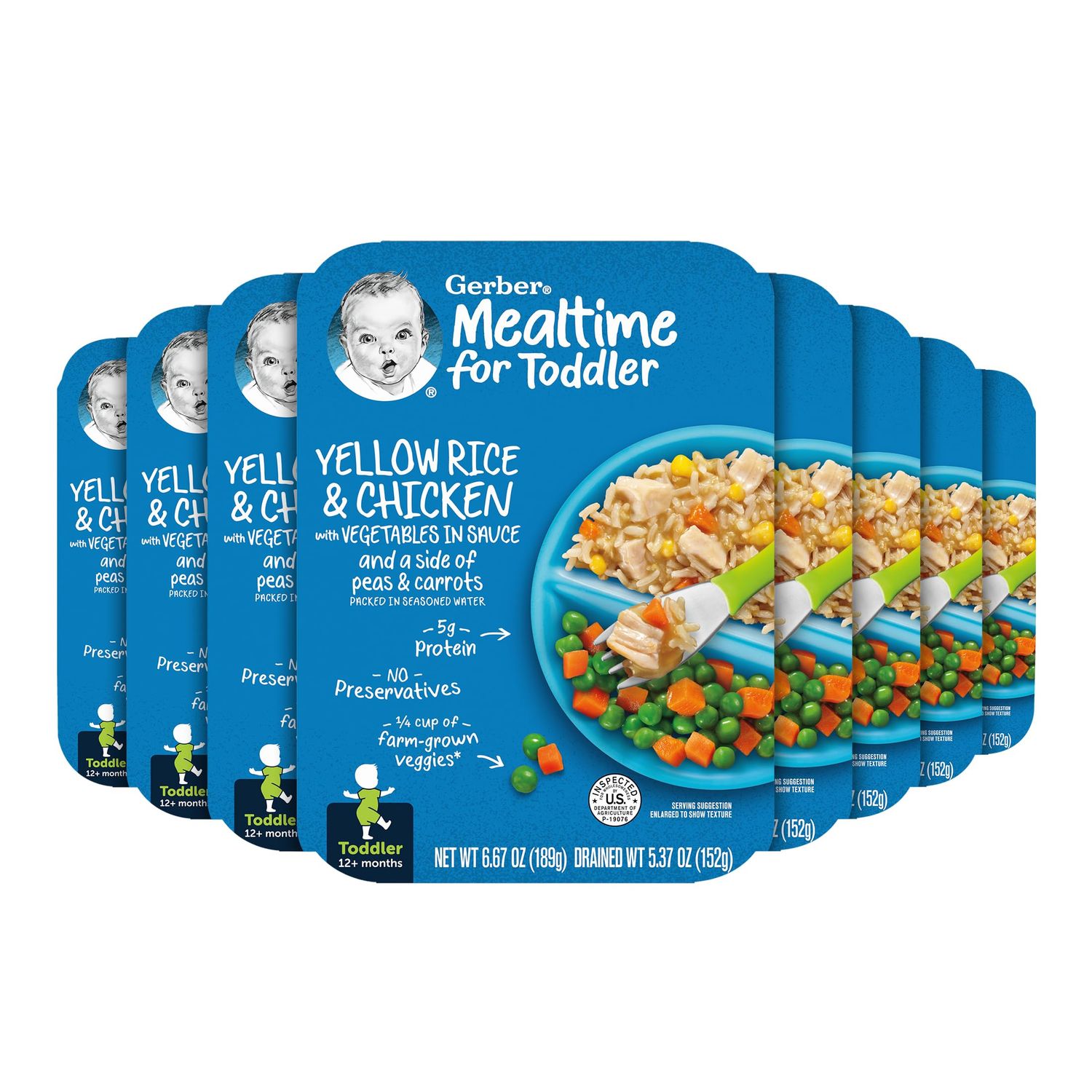 Gerber Mealtime for Toddler Yellow Rice with Chicken &amp; Vegetables, 6.67 Ounce (Pack of 8)
